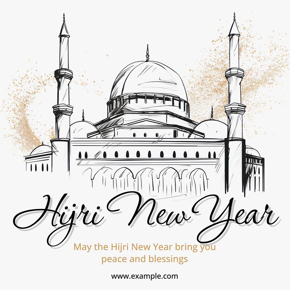Hijri new year Instagram post template