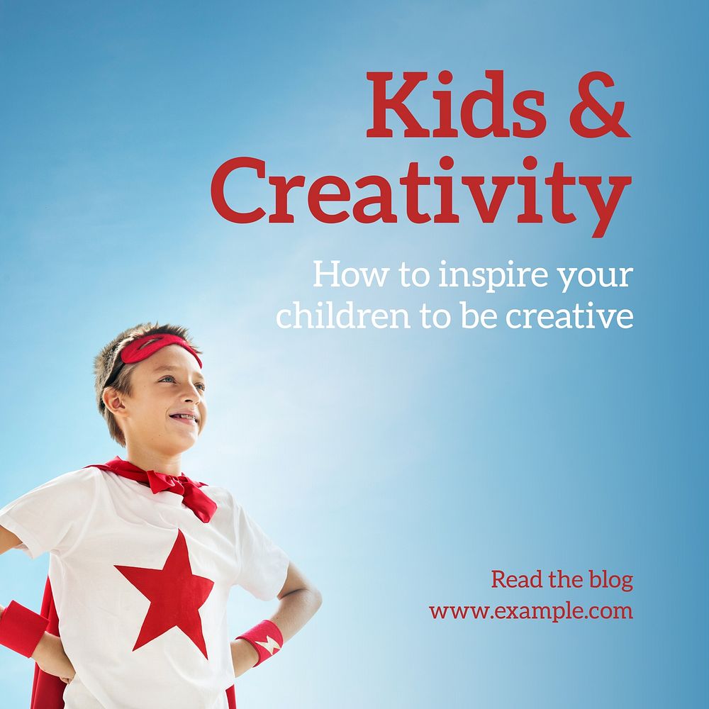 Kids & creativity Instagram post template  