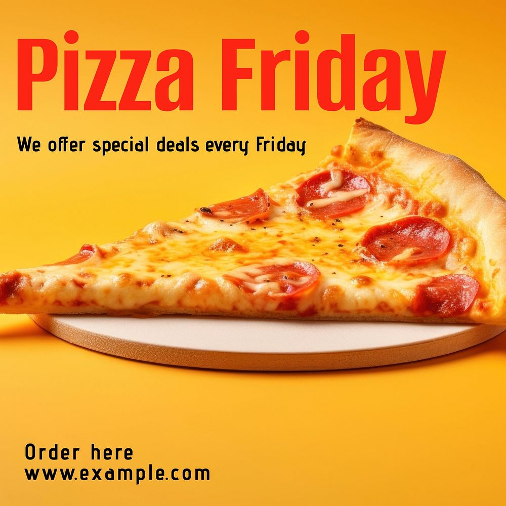 Pizza Friday Facebook post template