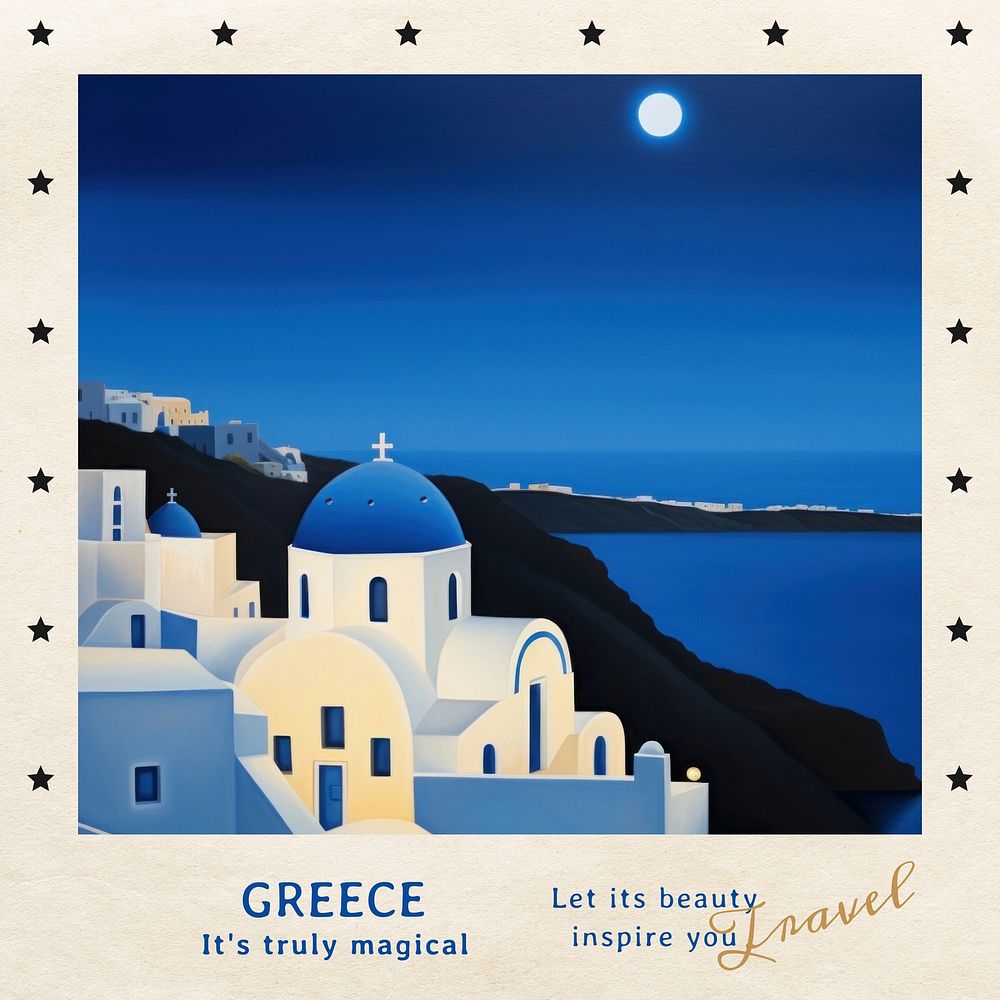 Travel to Greece Instagram post template