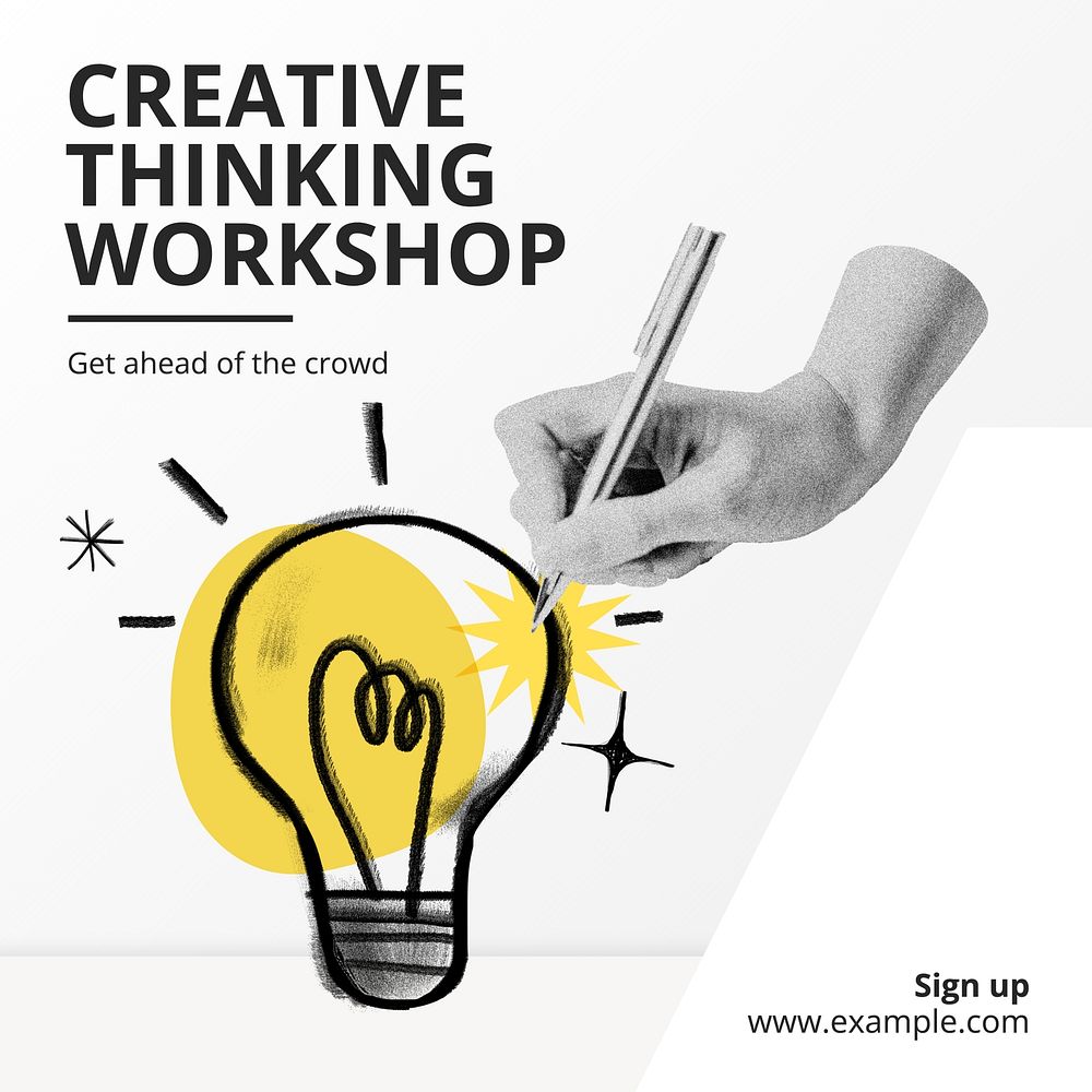 Creative thinking workshop Instagram post template