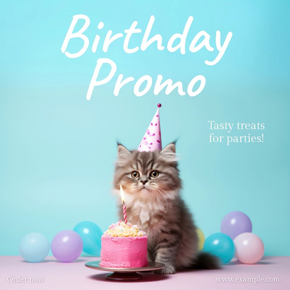 Birthday promo Instagram post template  