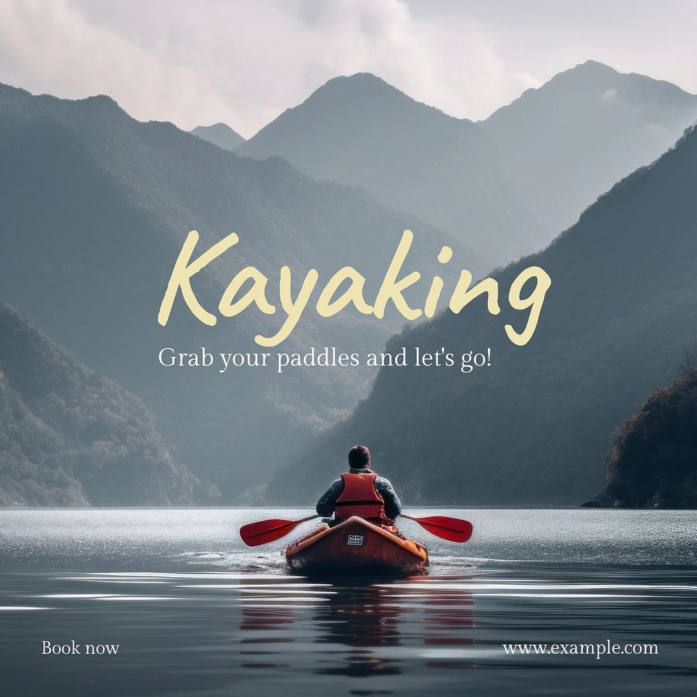 Kayaking Facebook post template