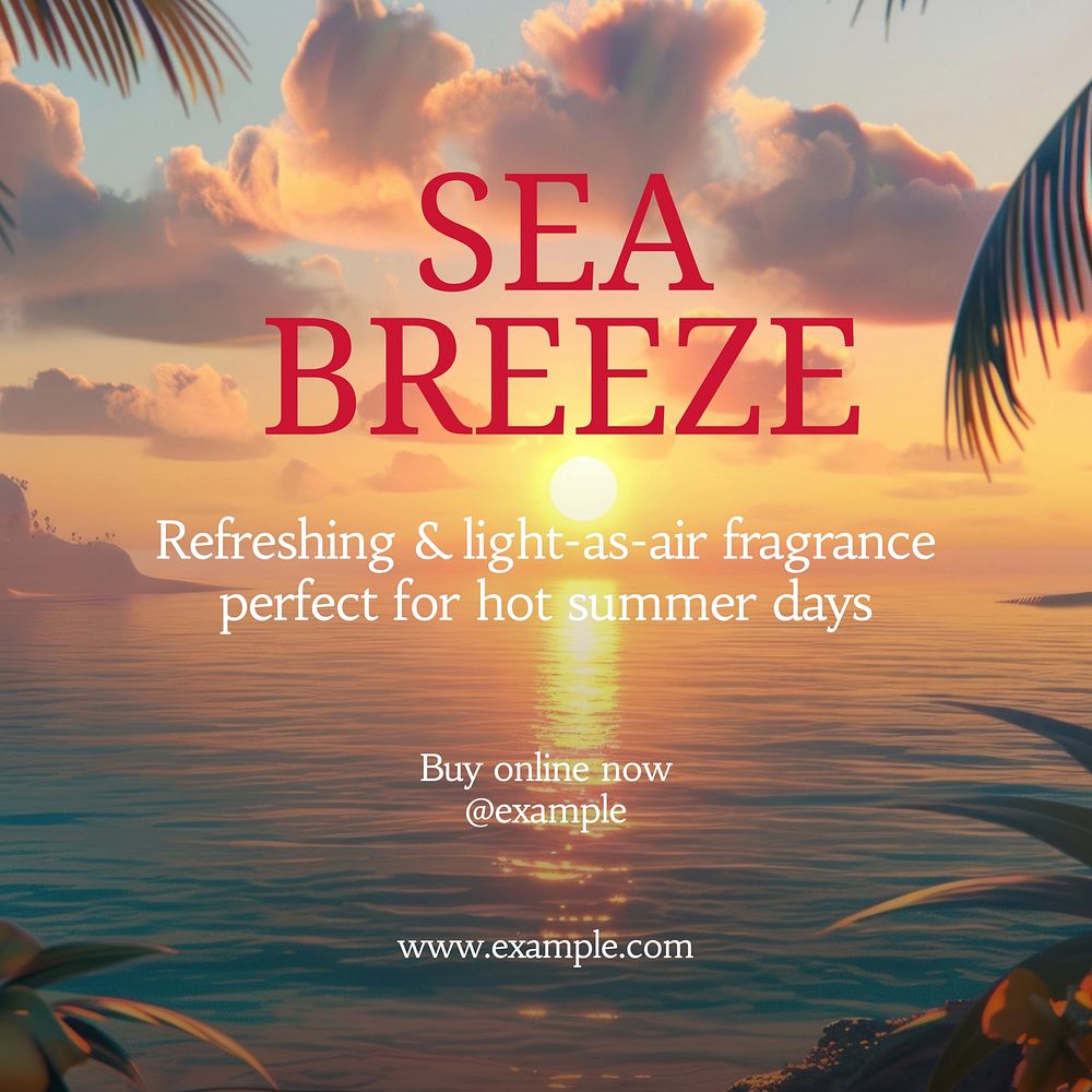 Sea breeze perfume Instagram post template