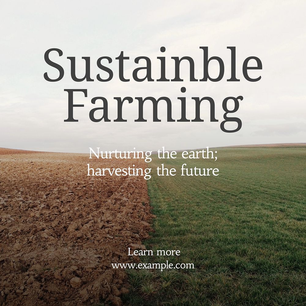 Sustainable farming Instagram post template