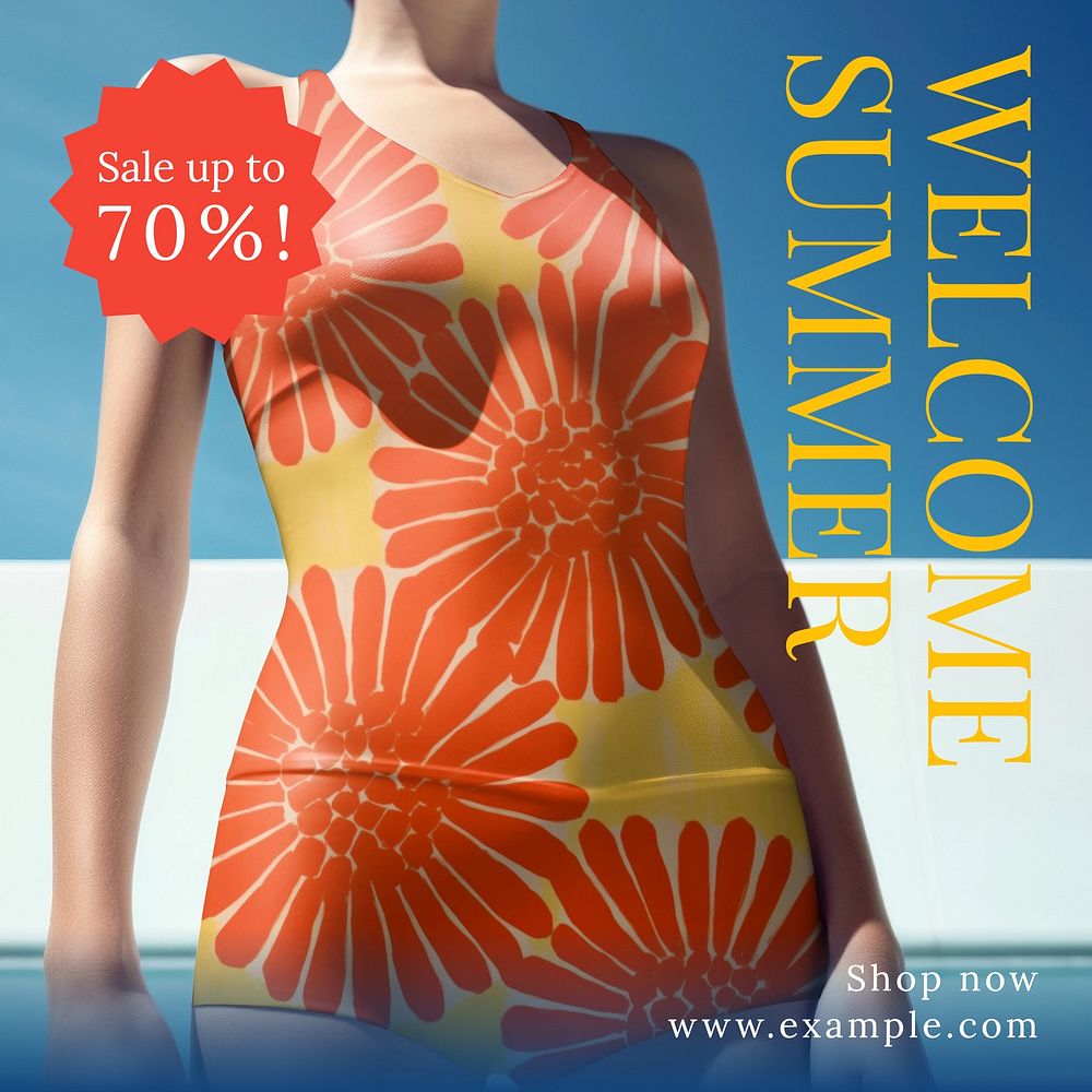 Welcome summer sale Facebook post template