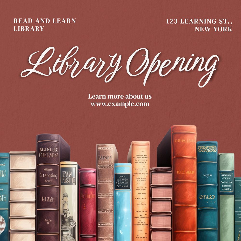 Library open Instagram post template