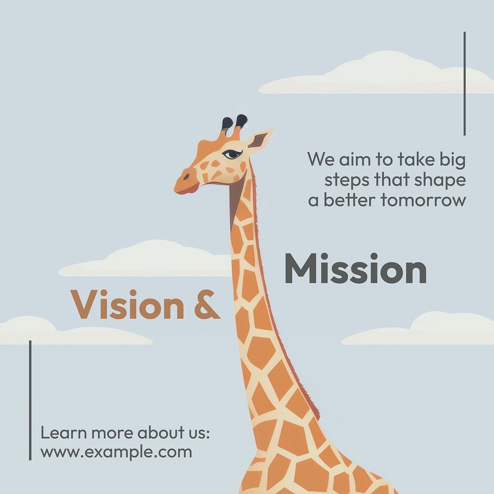 Company vision & mission Instagram post template  