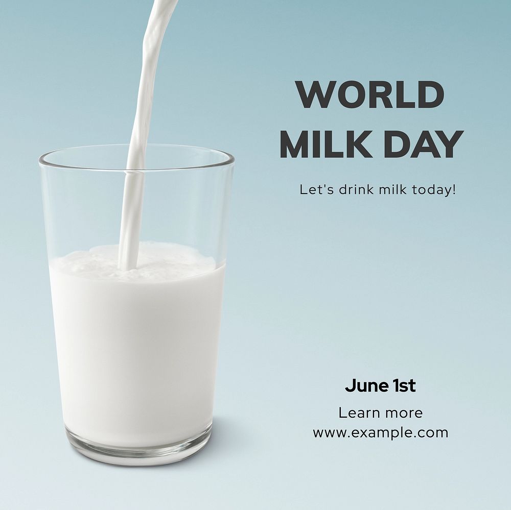 World milk day Instagram post template