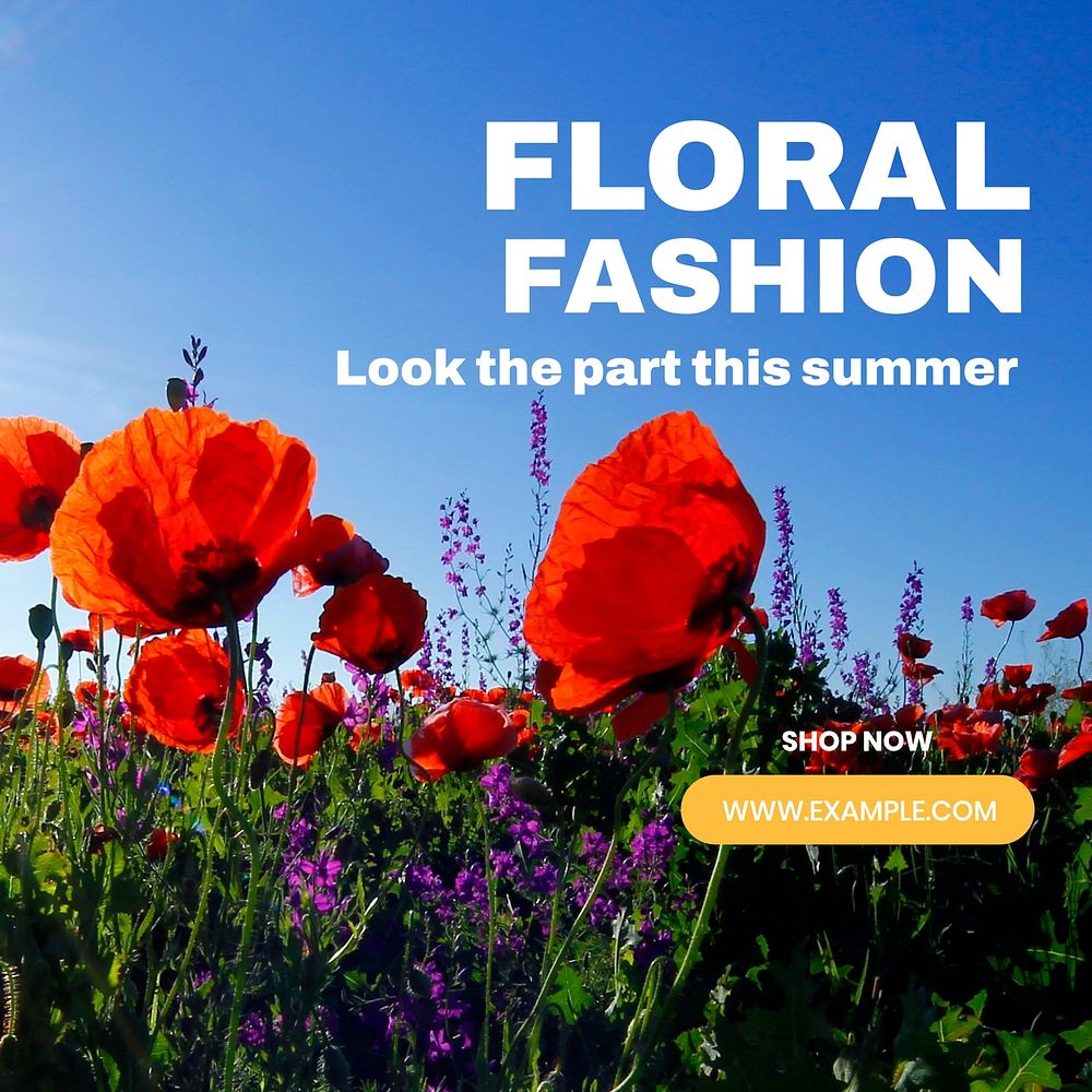 Floral fashion Instagram post template