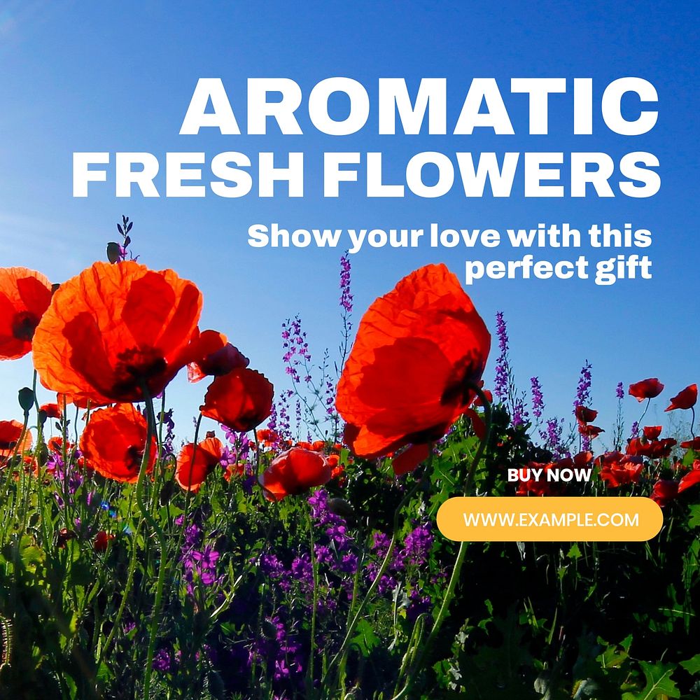 Fresh flowers Instagram post template