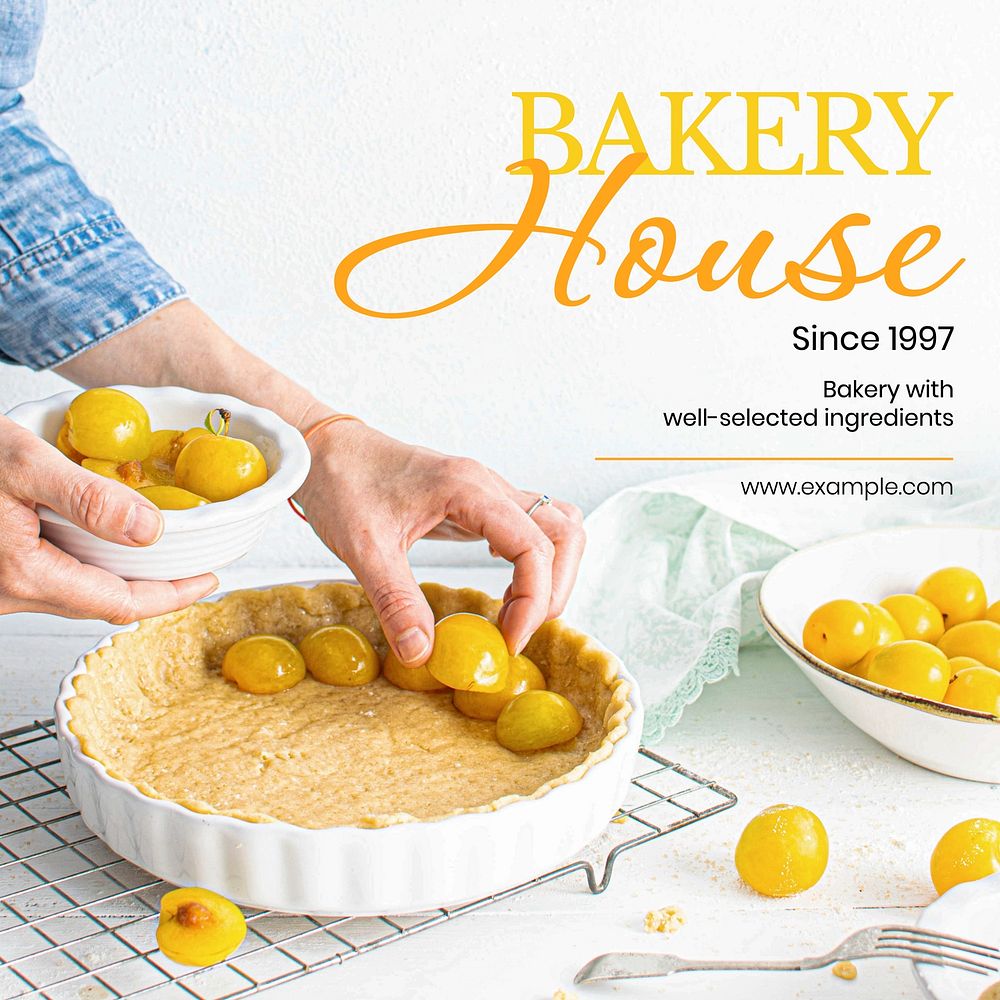 Bakery house Instagram post template  social media design