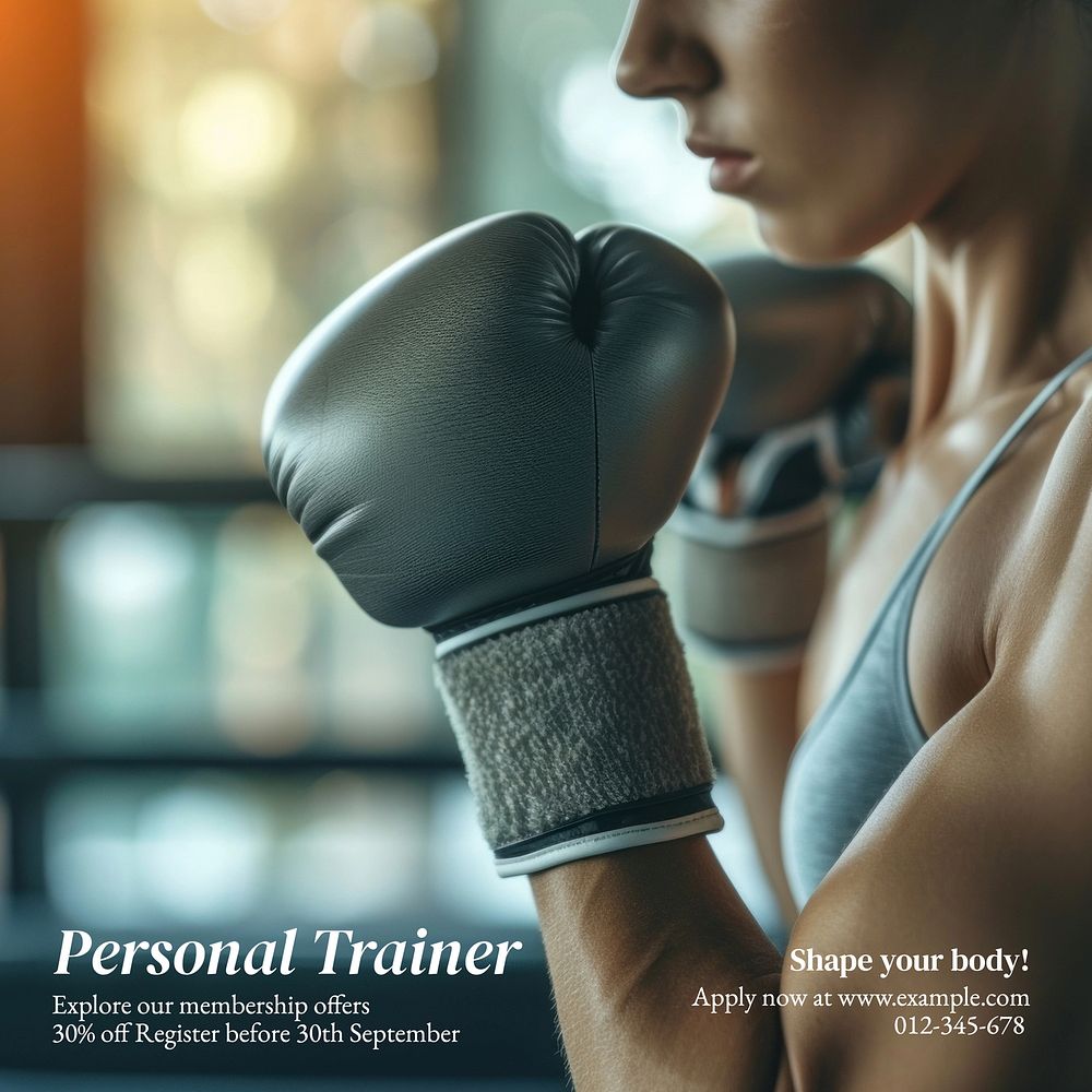 Boxing trainer Instagram post template