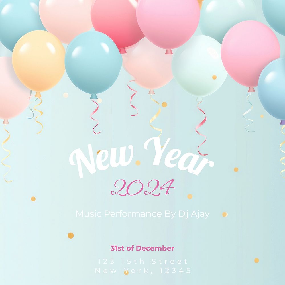 New year party invitation template