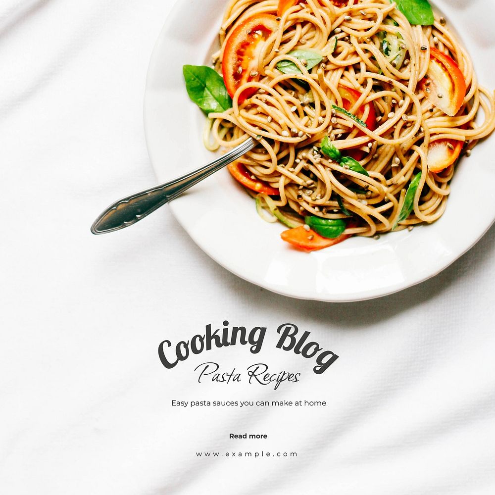 Pasta recipe Instagram post template