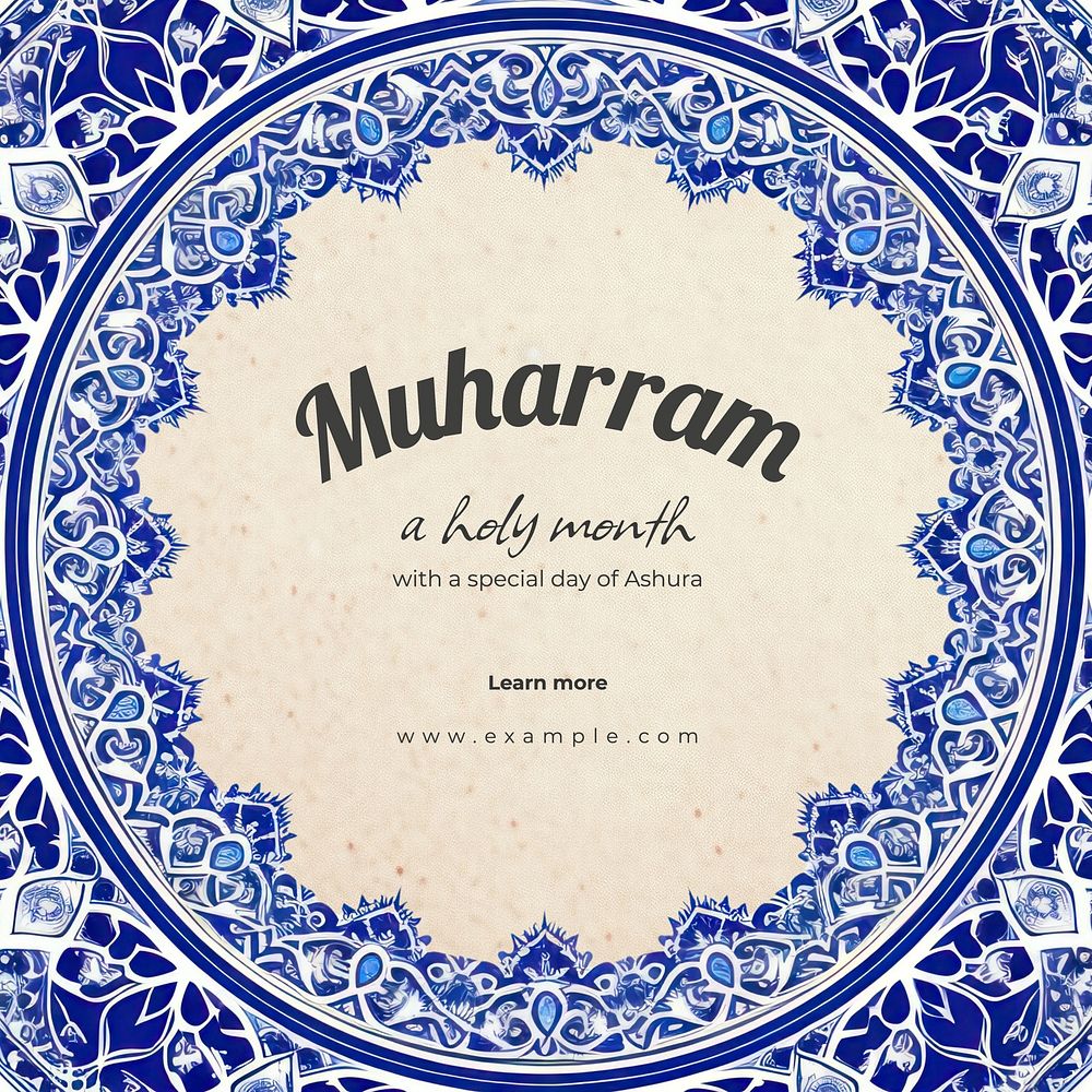 Muharram holy month Instagram post template