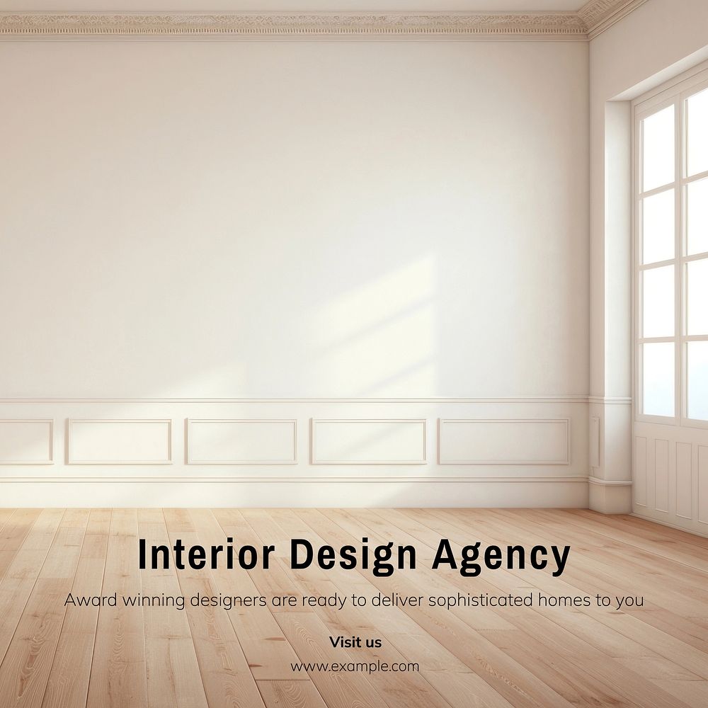 Interior design agency Instagram post template  