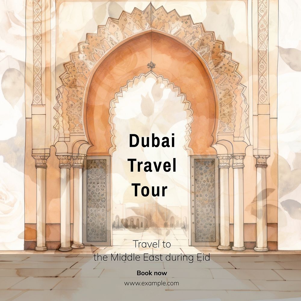 Dubai travel tour Instagram post template
