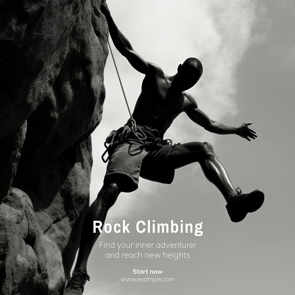 Rock climbing Facebook post template