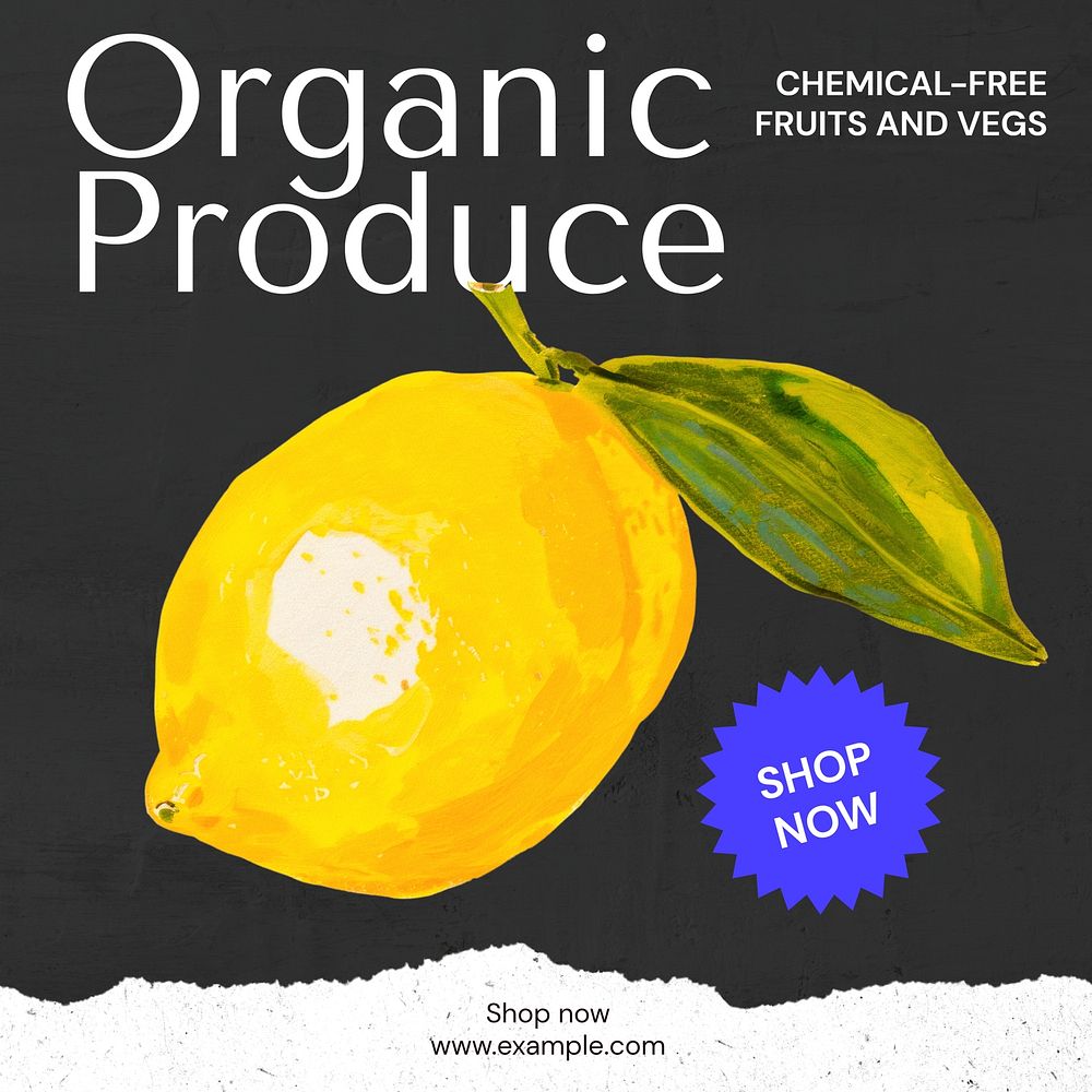 organic produce Instagram post template