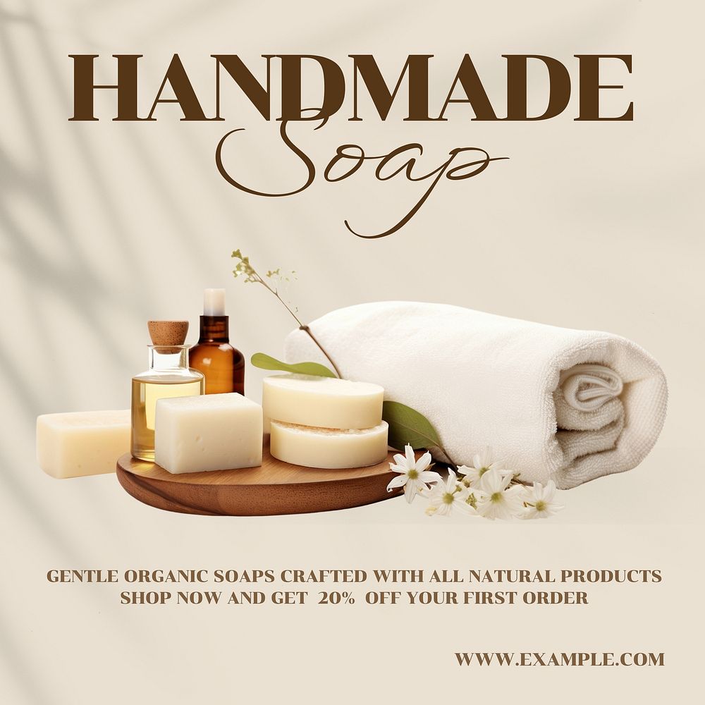 Handmade soap Facebook post template
