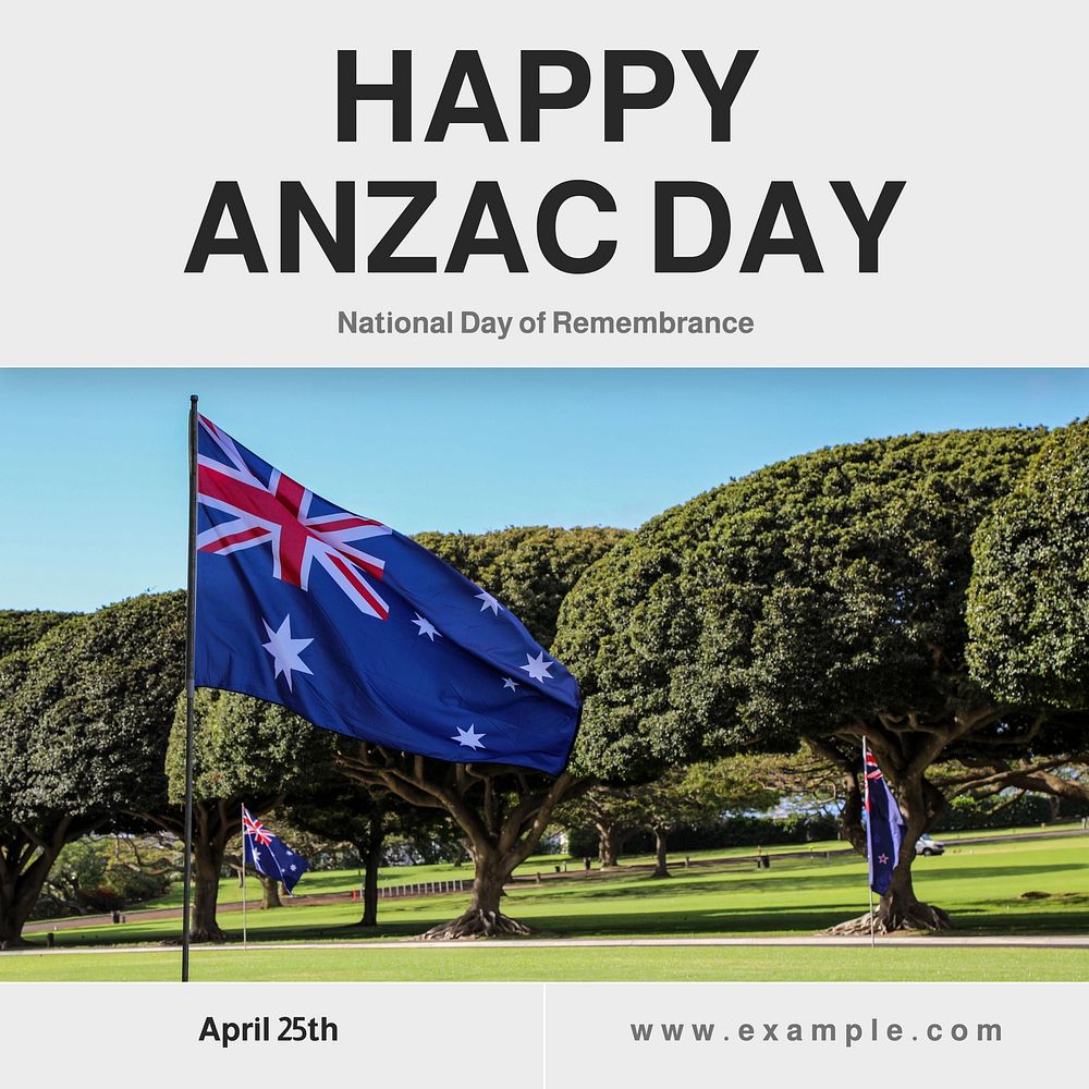 Anzac day Instagram post template