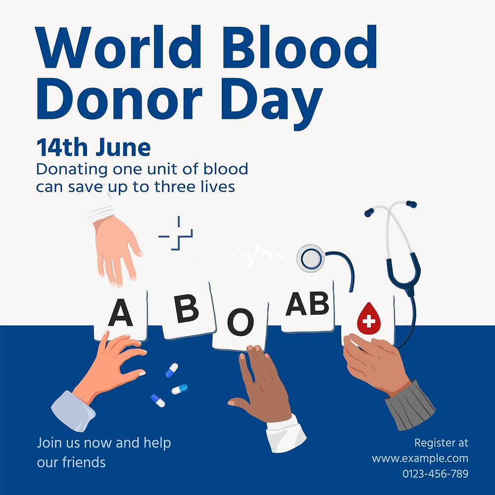 Blood donor day Instagram post template