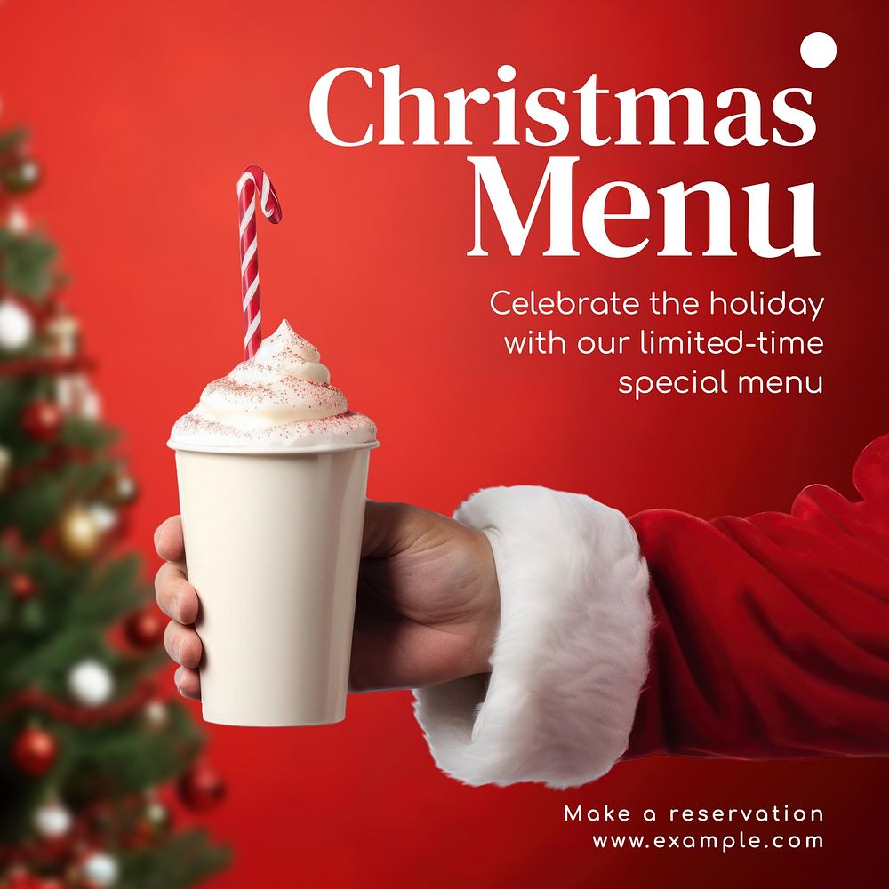 Christmas menu Instagram post template
