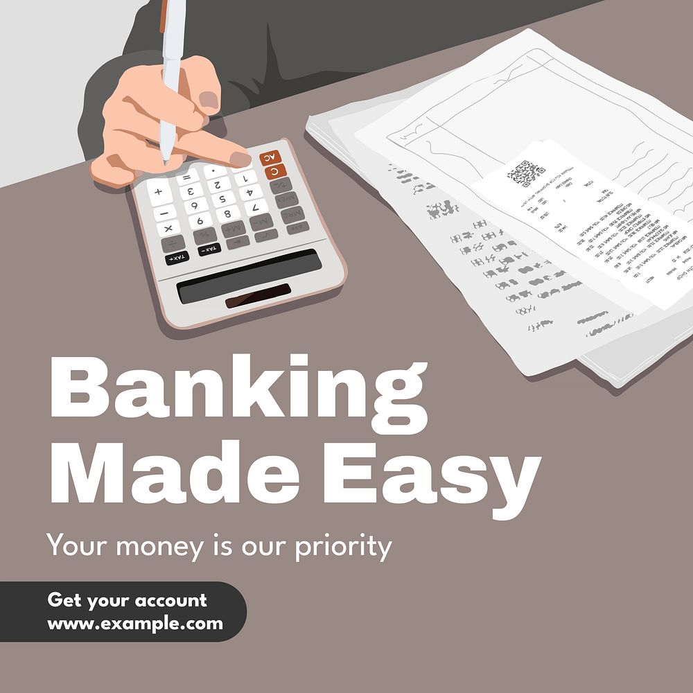 Online banking Instagram post template