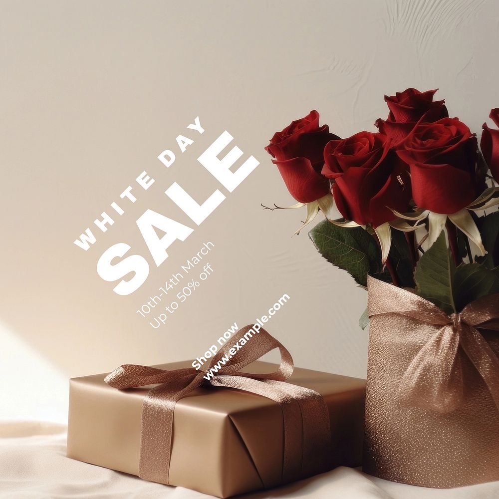 White Day sale Facebook post template