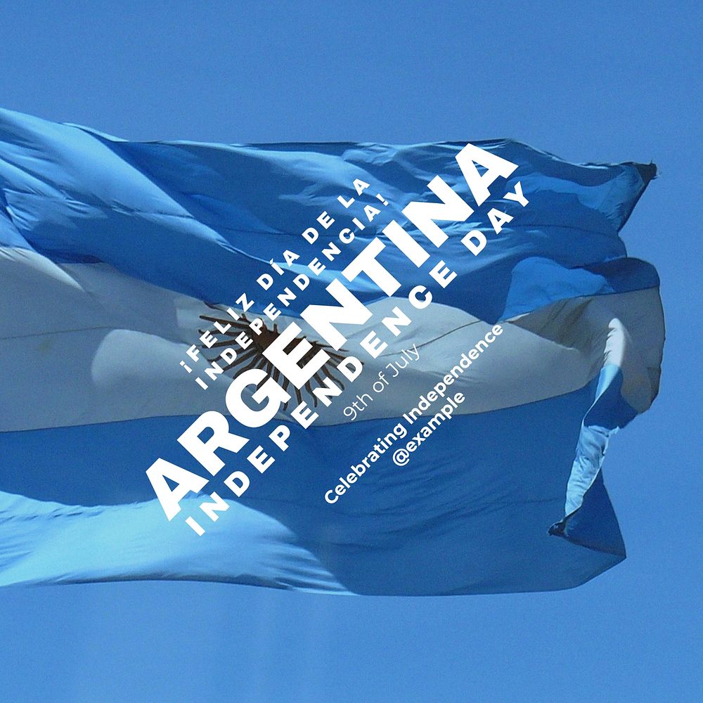 Argentina flag Instagram post template