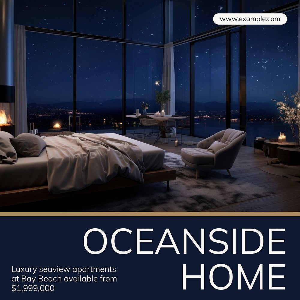 Oceanside home Instagram post template