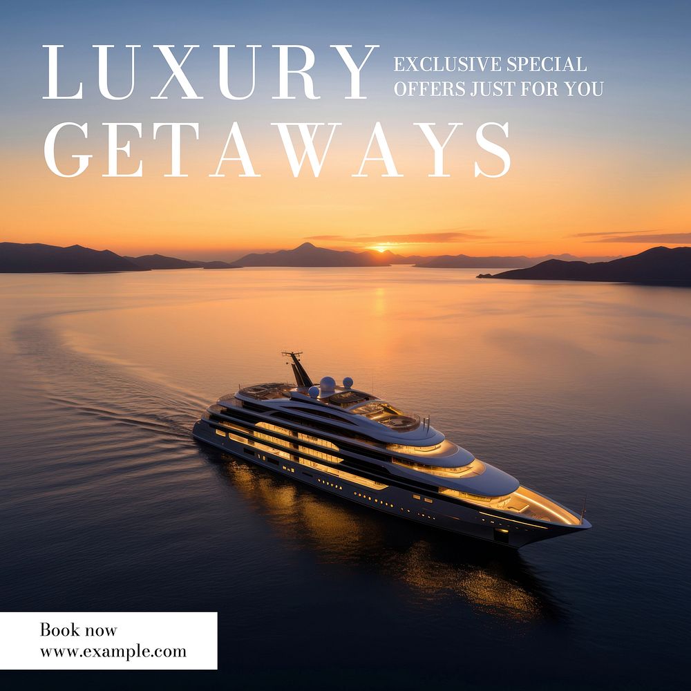 Luxury getaway Instagram post template