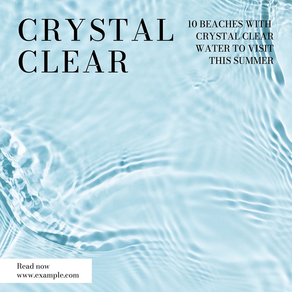 Crystal clear beaches Instagram post template