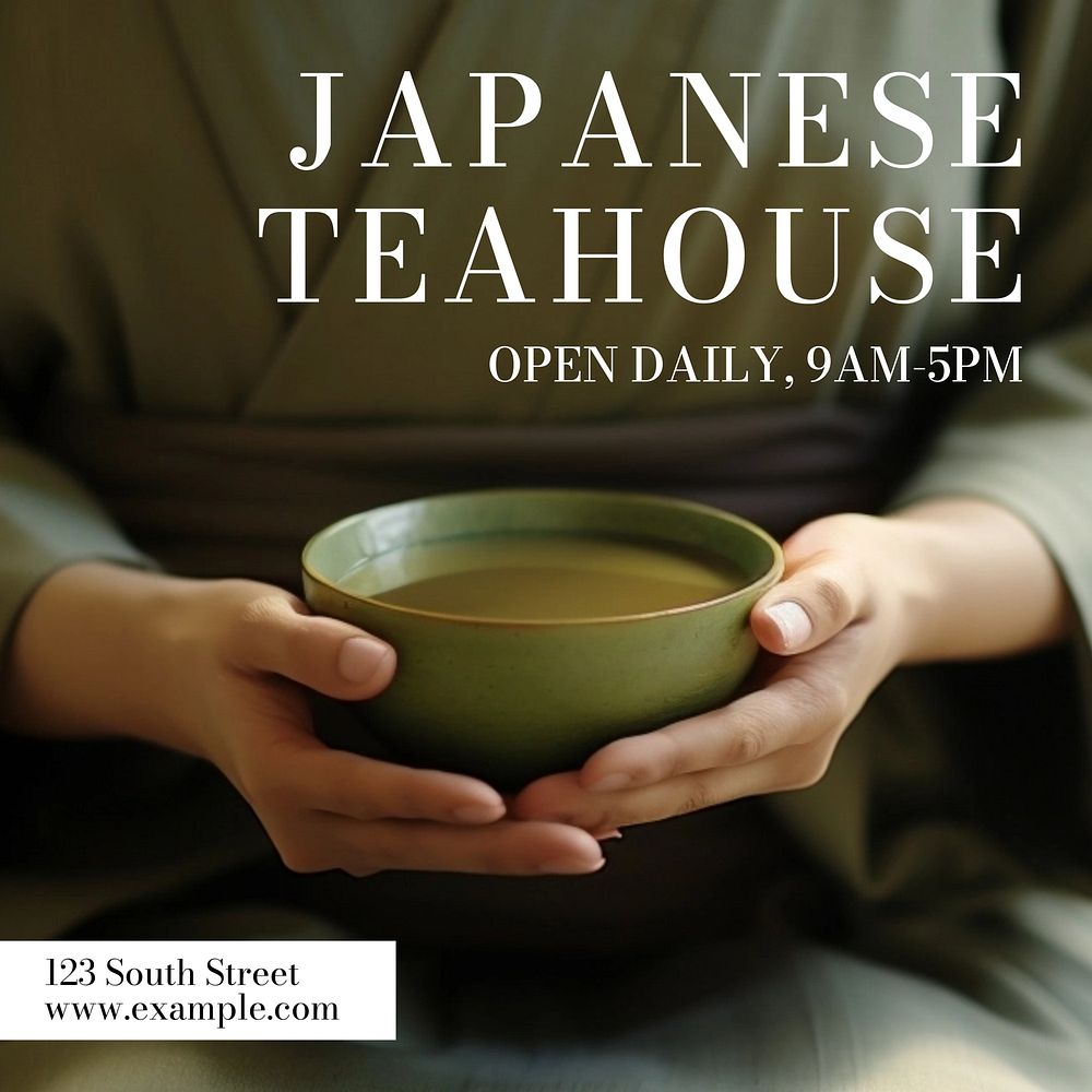 Japanese teahouse Instagram post template