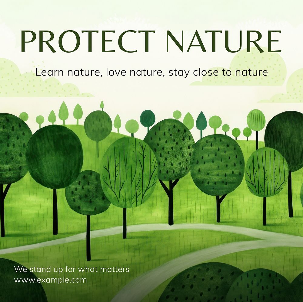Protect nature Instagram post template