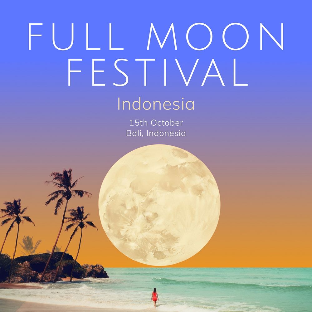 Full moon festival Facebook post template