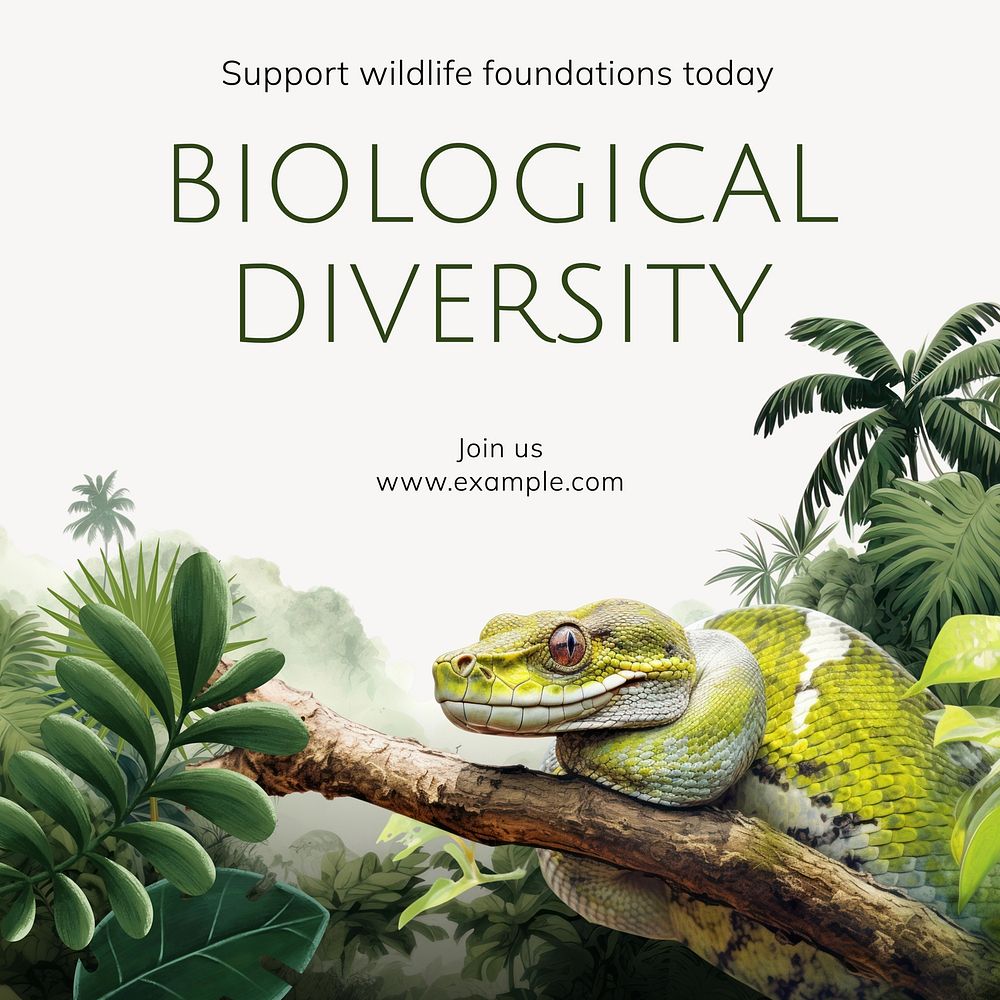 Biological diversity Instagram post template