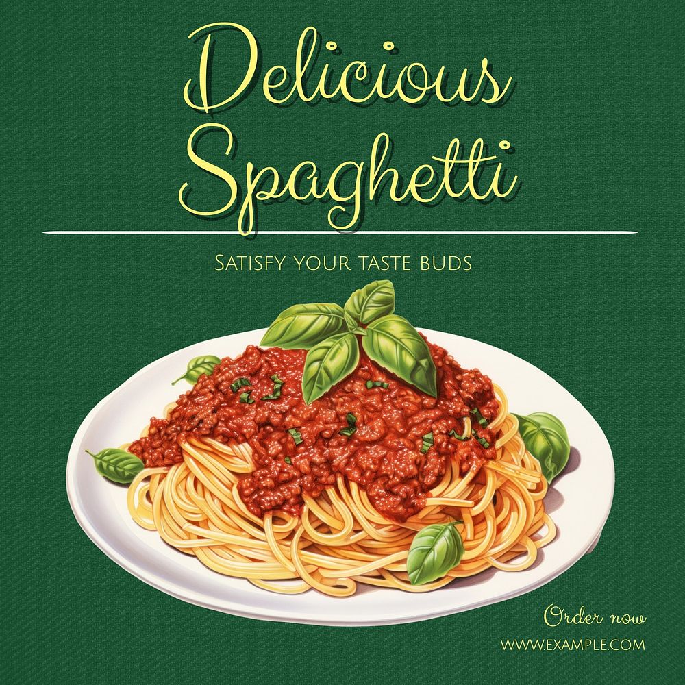 Delicious spaghetti Instagram post template