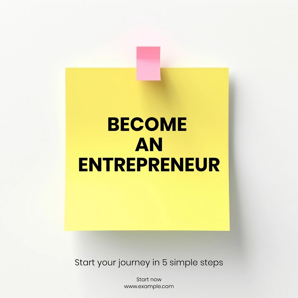 Become an entrepreneur Instagram post template