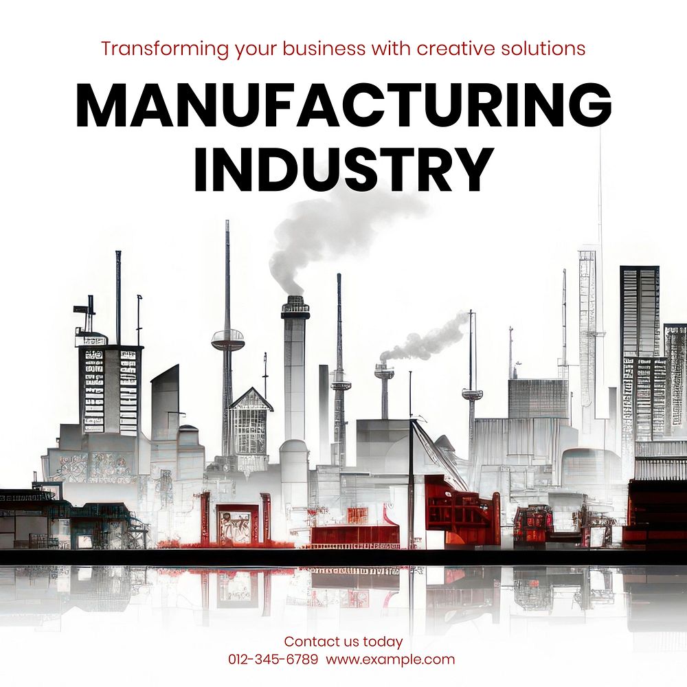 Manufacturing industry Instagram post template, editable text