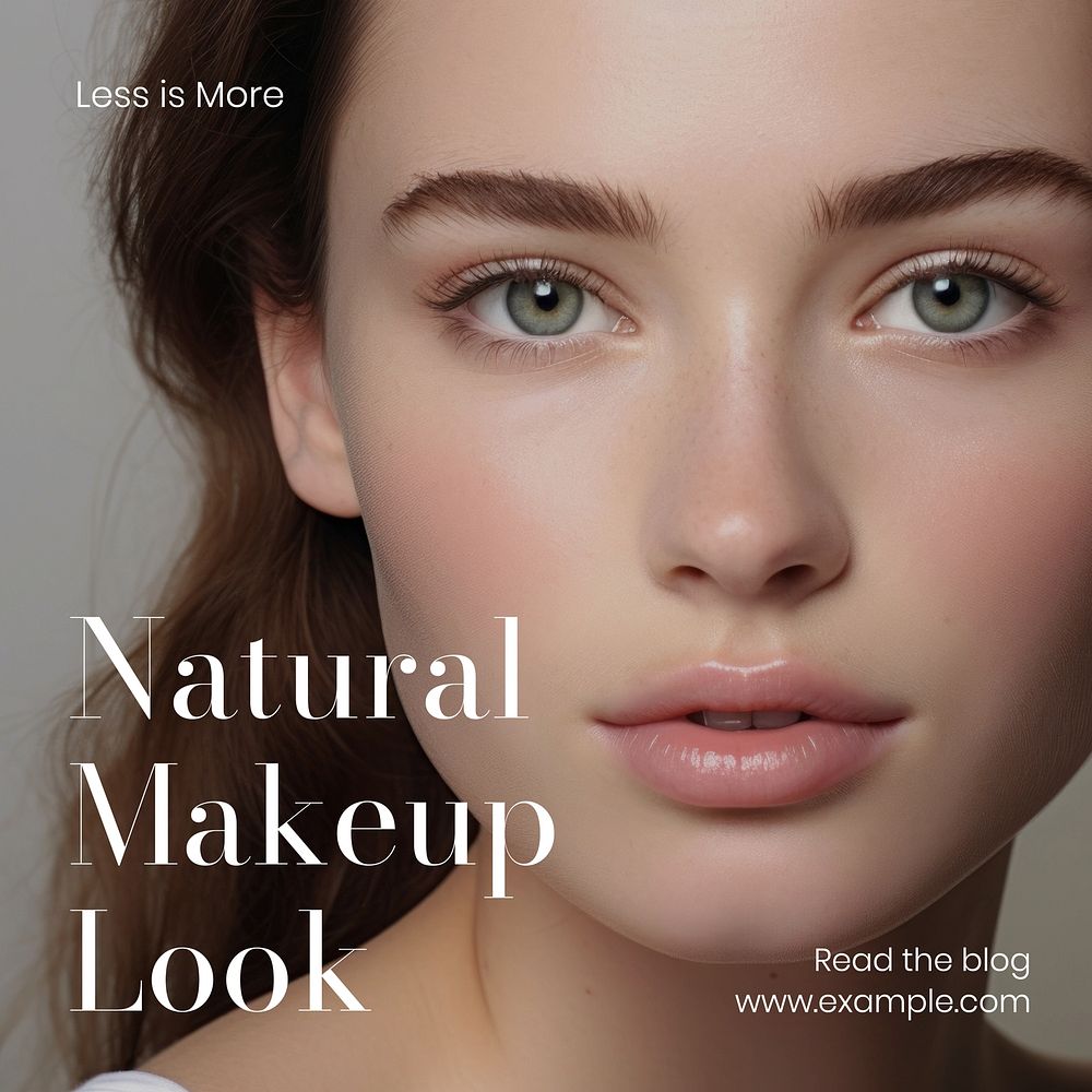 Natural makeup look Instagram post template