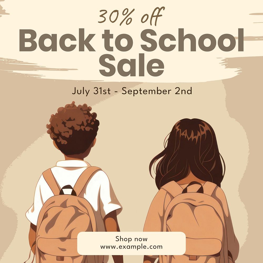 Back to school sale Instagram post template