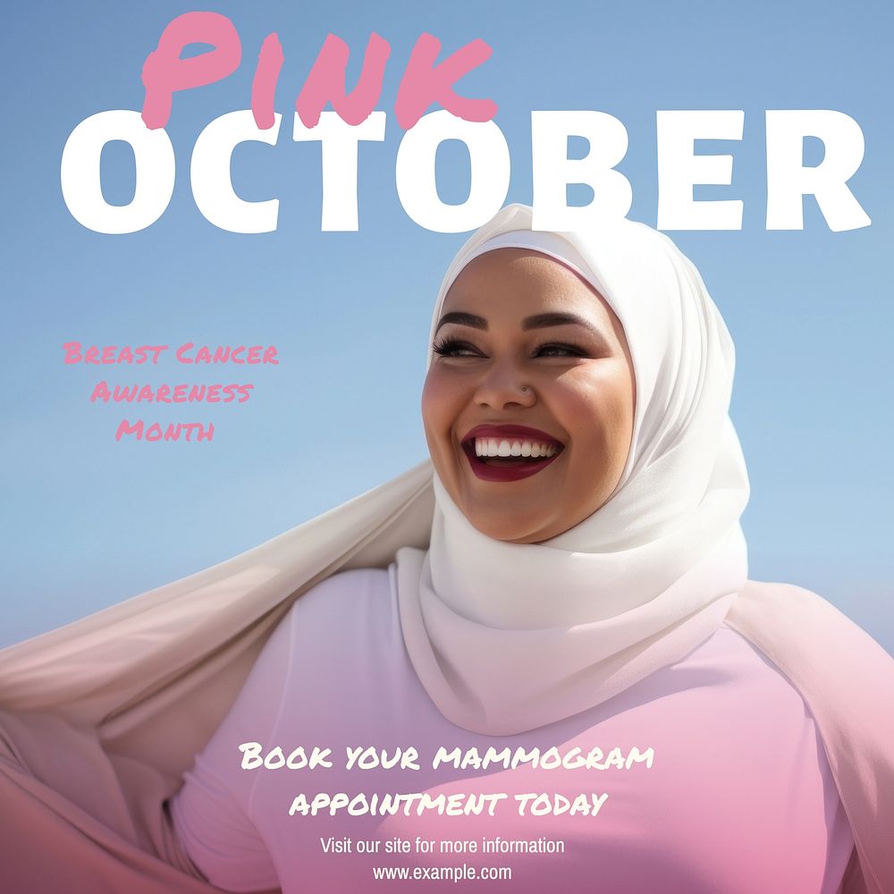 Pink October Instagram post template