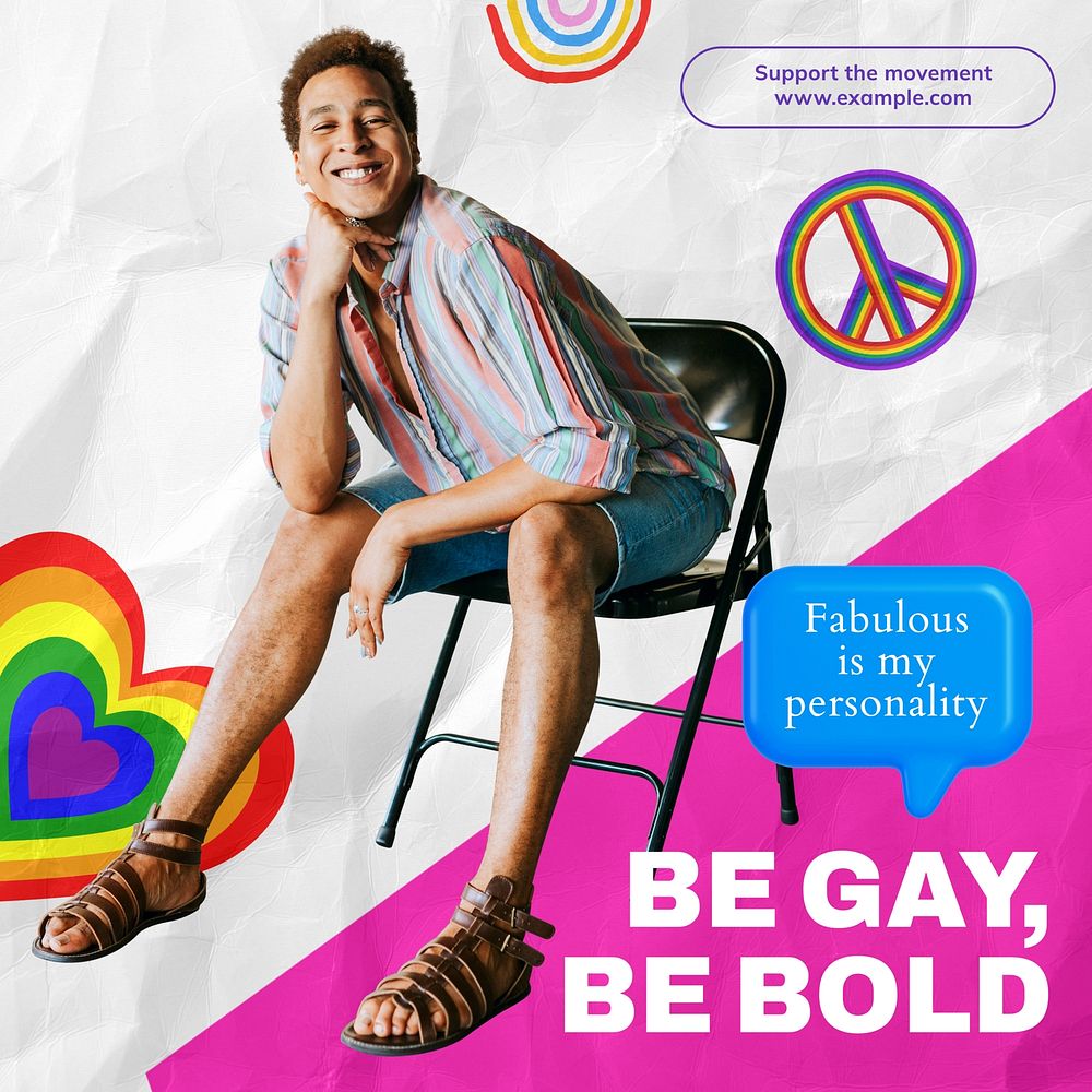 Be gay be bold Facebook post template