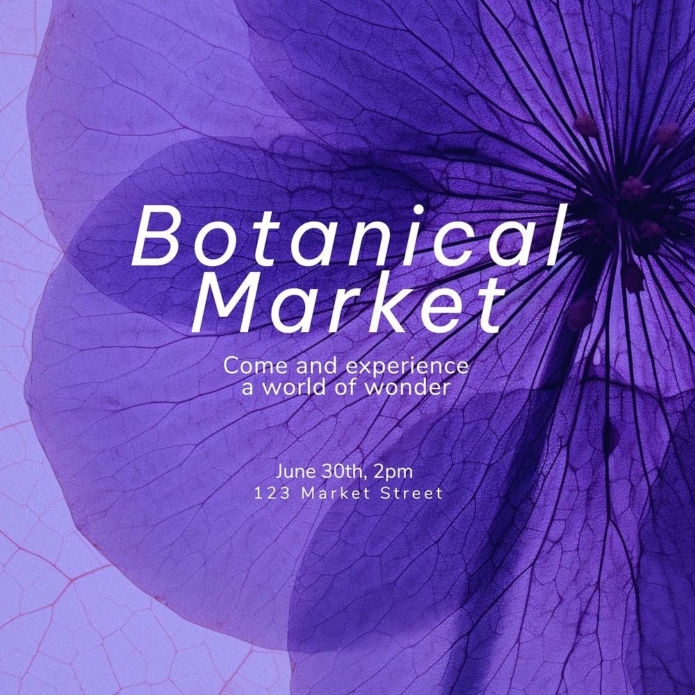 Botanical market Instagram post template