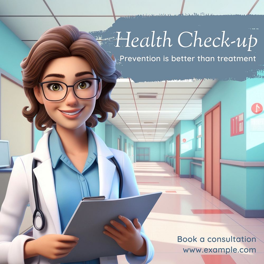Health check-up Instagram post template  