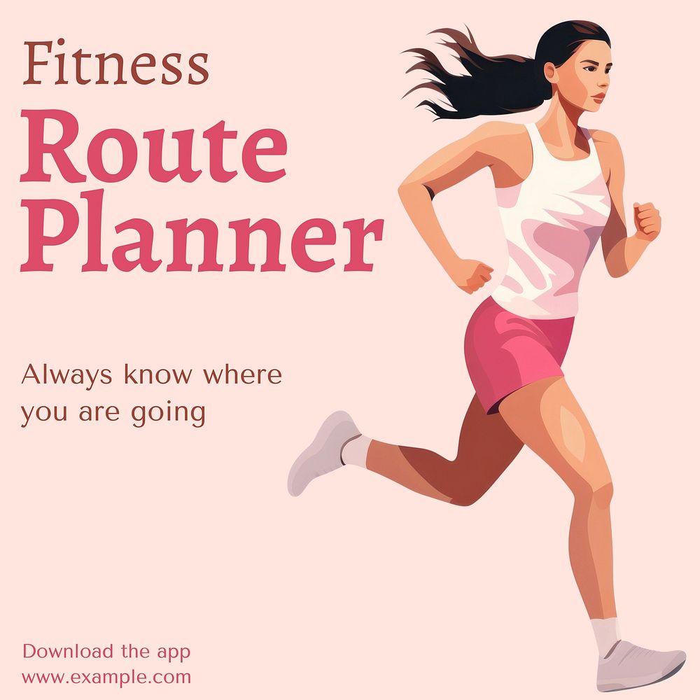 Fitness route planner Instagram post template