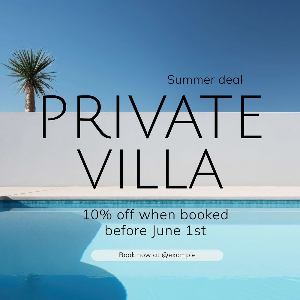 Private villa Instagram post template  