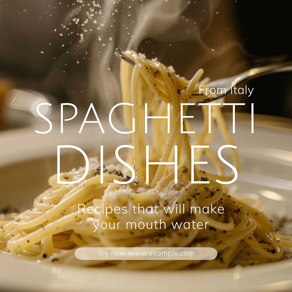 Spaghgetti dishes Instagram post template